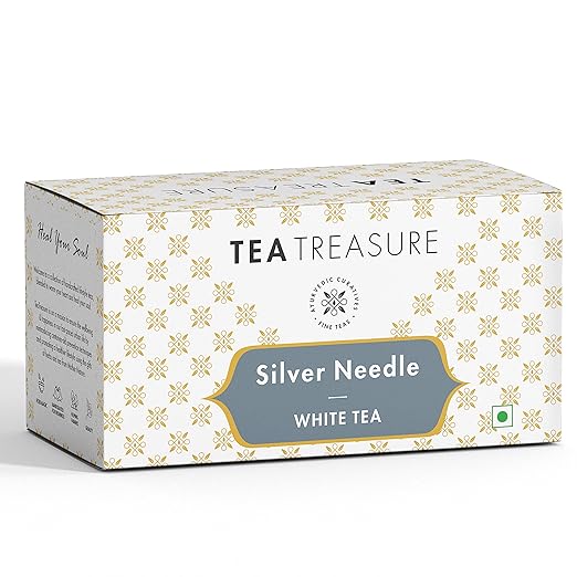 Tea Treasure Organic Speciality Tea Pyramid 18 Tea Bags Collection - Included with Oolong, Jasmine White, Lopchu FOP, Darjeeling second flush, Silver Needle & English Breakfast | Immunity Booster Tea for Energy & Digestion