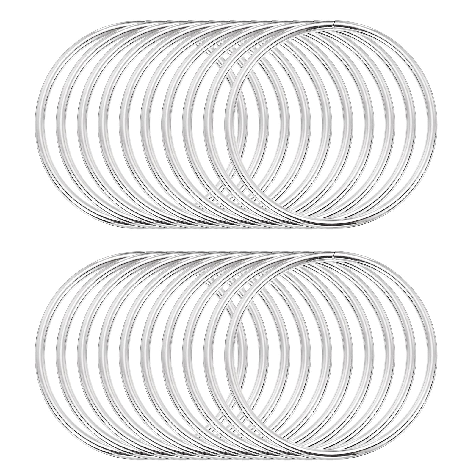 sourcing map 20 Pcs Metal Hoop Rings for Craft 3.5 Inch Floral Wreath Macrame Hoops Dream Catcher Rings for DIY Crafts Macrame Plant Hangers, Silver
