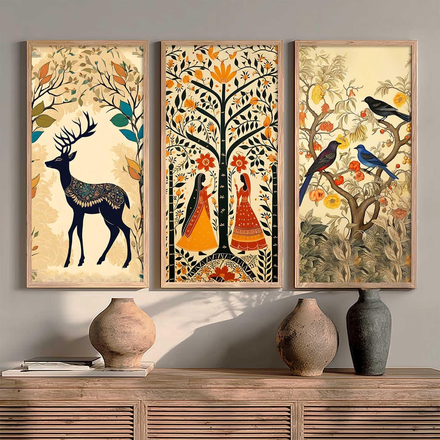 Kotart Abstract Wall Art Set - 3 Floral Prints -25 Kotart Abstract Wall Art Set - 3 Floral Prints -25