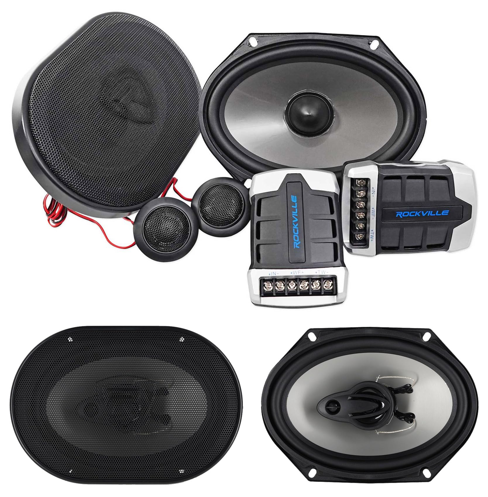 Amazon.com: Rockville Pair RV68.2C 6x8 / 5x7 Component Speakers+