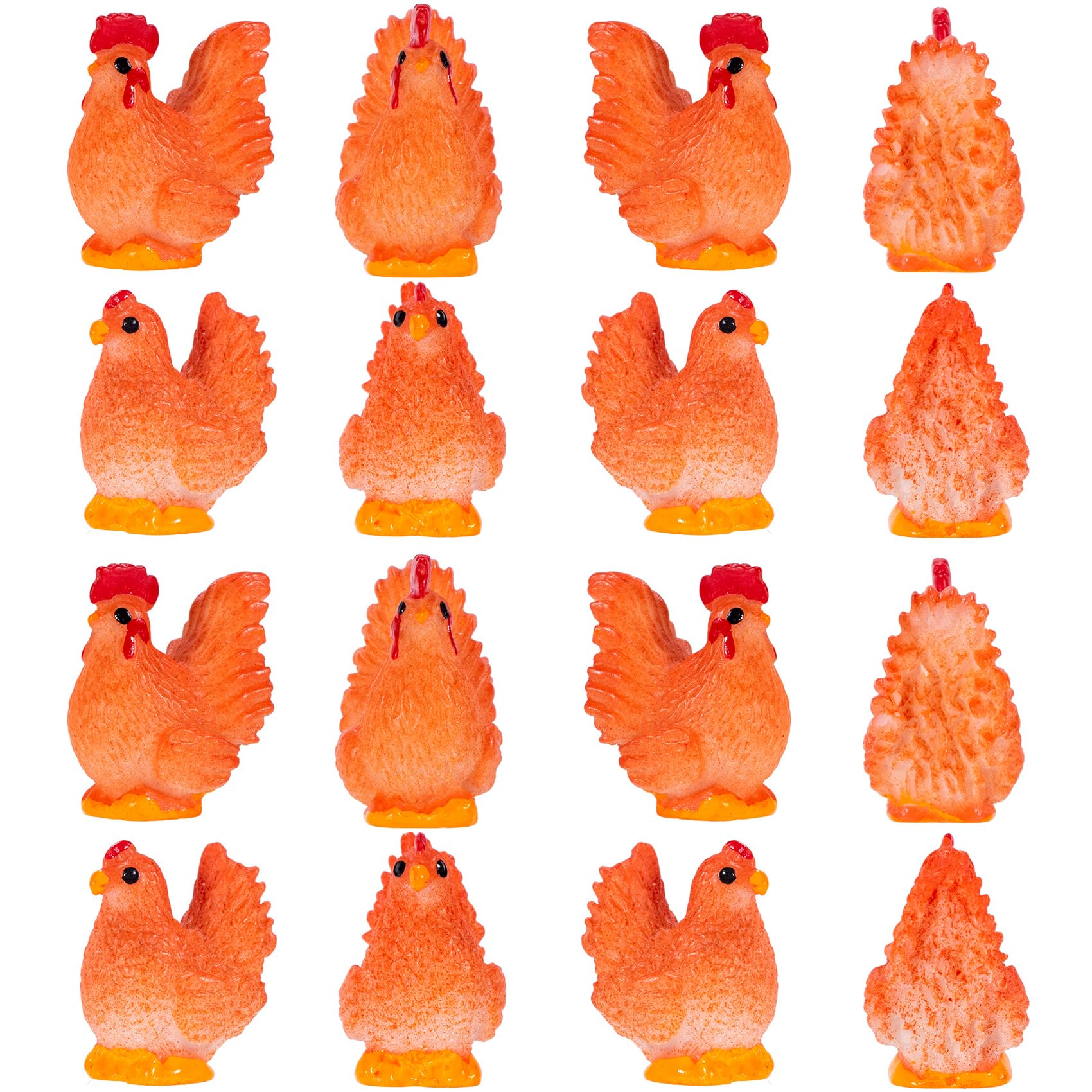 Miniature Chicken Figurine 30pcs, 3D Mini Chicken Figurines Model Tiny Family Chicken Cock for Fairy Garden Decorations Landscape DIY Crafts Accessories