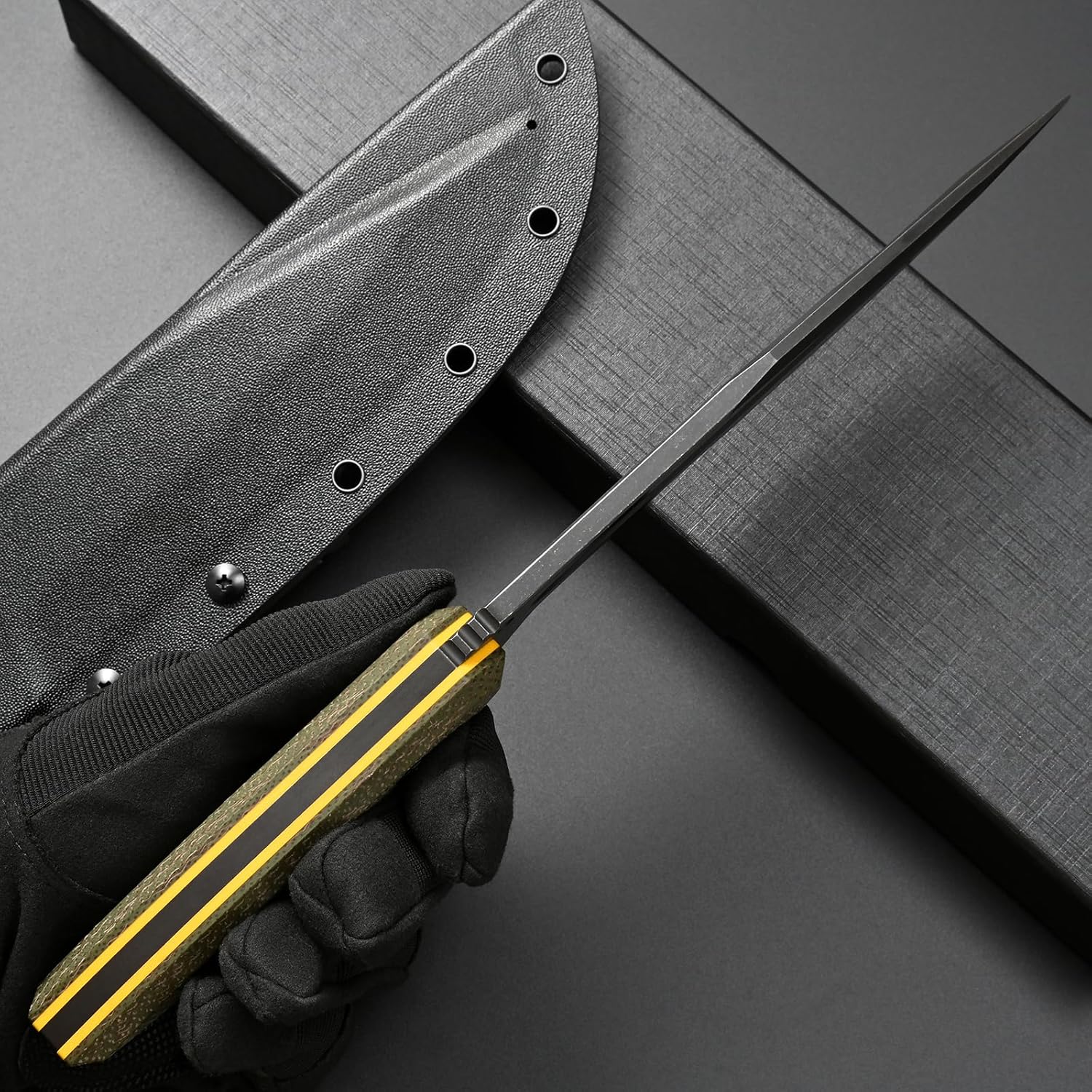 Eafengrow EF151 Fixed Blade Knife N690 Steel Blade Micarta Handle Full Tang EDC Tool Straight Knife for Working Camping Survival