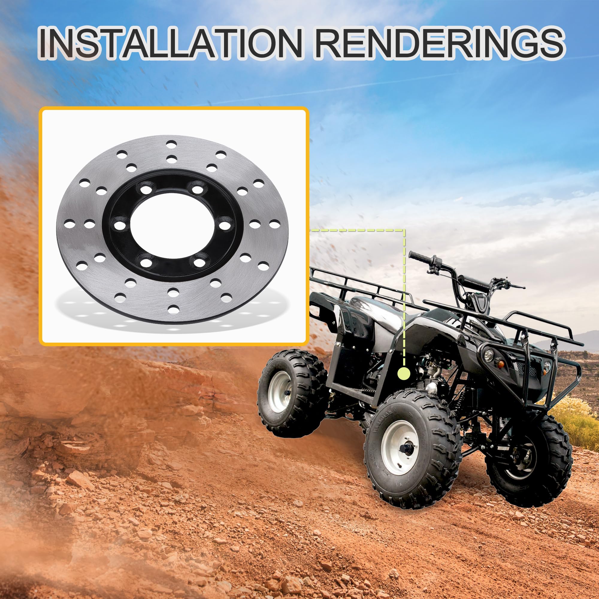 Gruppo Freno A Disco Posteriore GOOFIT Con Pastiglie – Per ATV 110cc-250cc, Tubo Da 650 Mm, Montaggio Facile