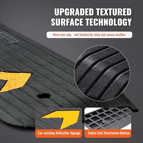 Miniatura 4 de VEVOR Rampa de umbral de goma puerta de umbral de elevación de 15 pulgadas rampa de umbral de potencia de goma reciclada capacidad de carga nominal