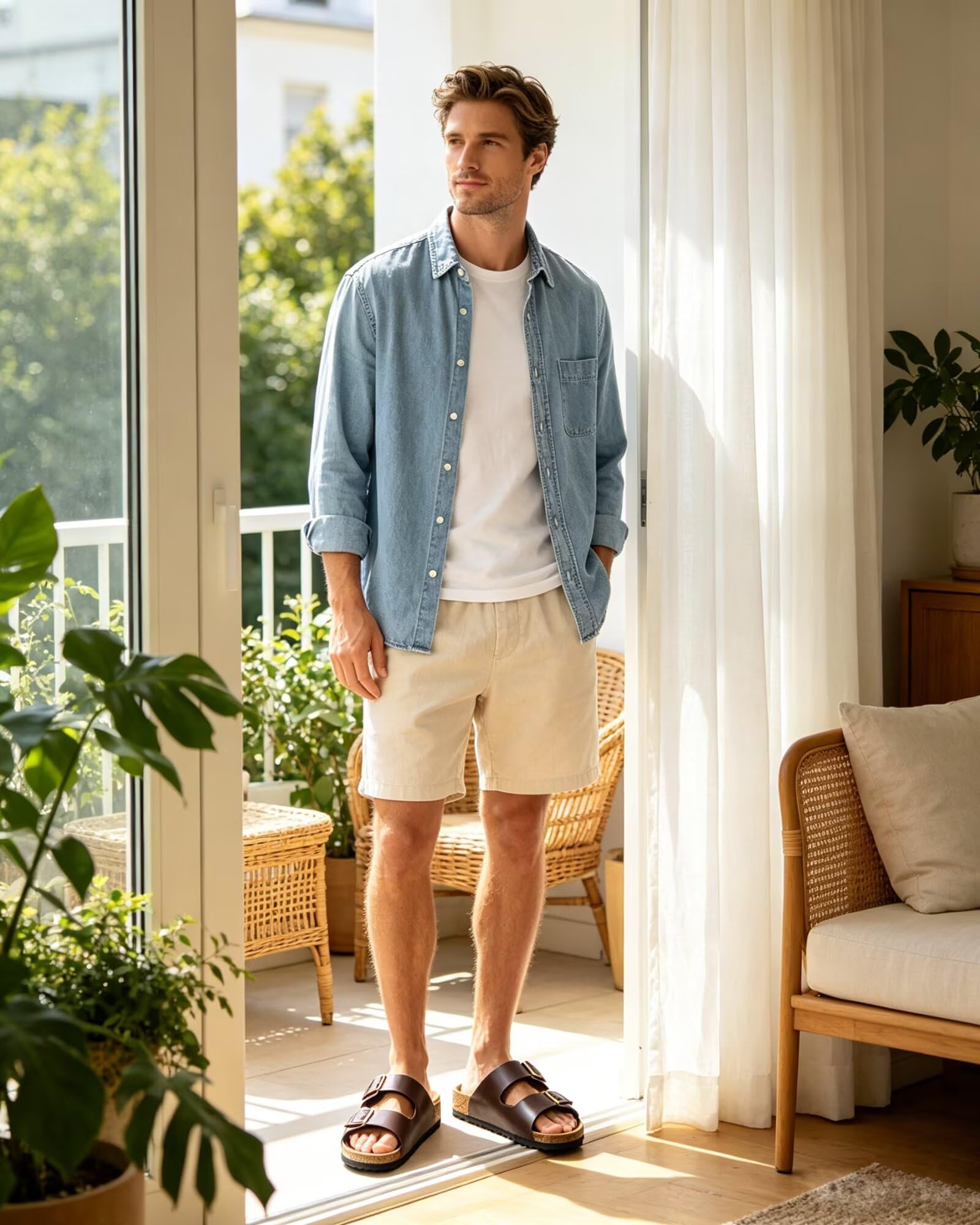 ONCAI Homme-Mules-Sandales-Claquette-Slide-Sandales de Plage Loisir Bout Ouvert Chaussures de Plage Antidérapant Été Confortable Chaussons