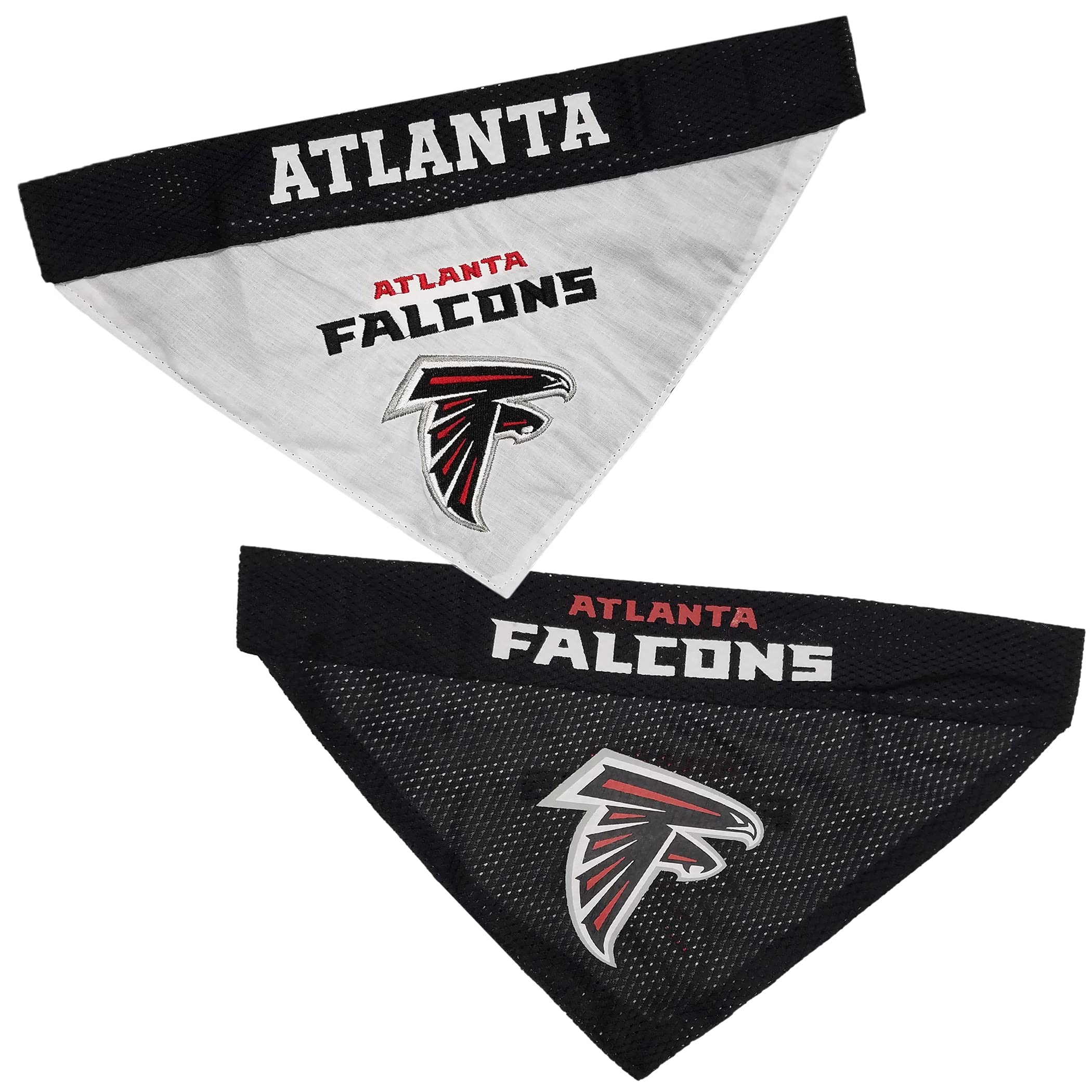 Pets First NFL DOG BANDANA - ATLANTA FALCONS REVERSIBLE PET BANDANA. 2 Sided Sports Bandana with a PREMIUM Embroidery TEAM LOGO, Large/X-Large. - 2 Sizes & 32 NFL Teams available