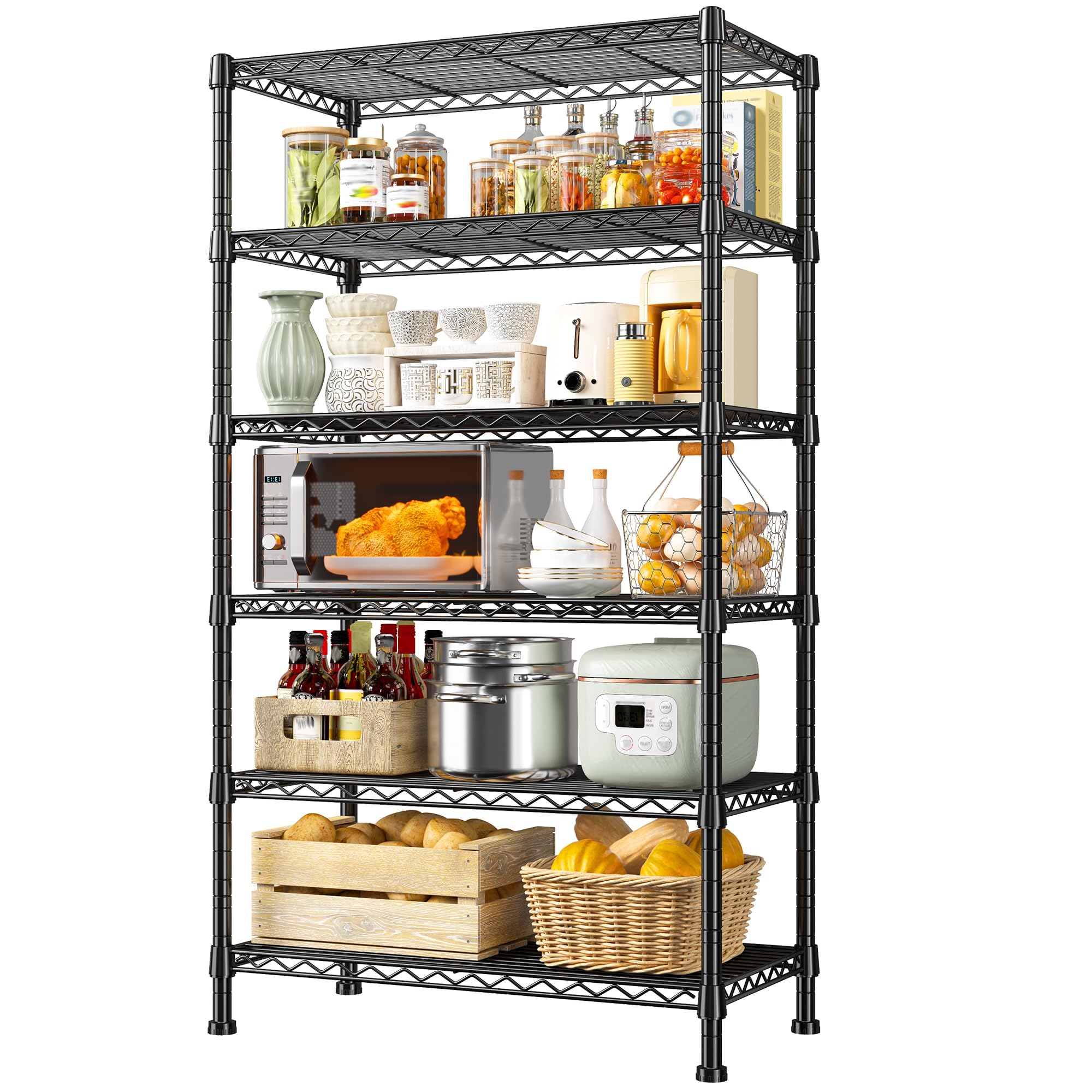 REIBII 6-Tier Heavy Duty Wire Shelving