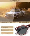 CARFIA Retro Acetate Polarized Sunglasses for Men UV400 Protection, Round Shades with Gold Filigree CA5506