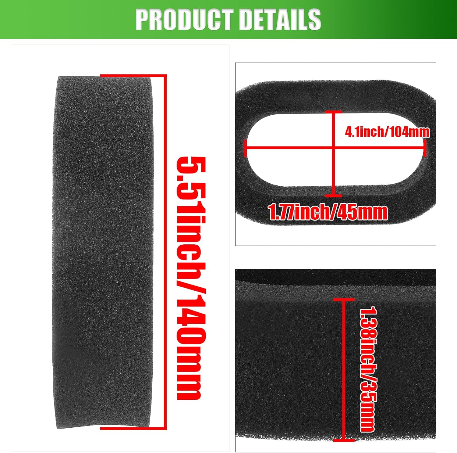 Filter Compatible with Ryobi RY802700 RY802700A RY8C2700 RY802900 RY802900VNM 2700PSI 2900PSI Black Max 2800PSI 2.3GPM Gas Pressure Washer BM802823 099981133080 099980858081 Pack of 3