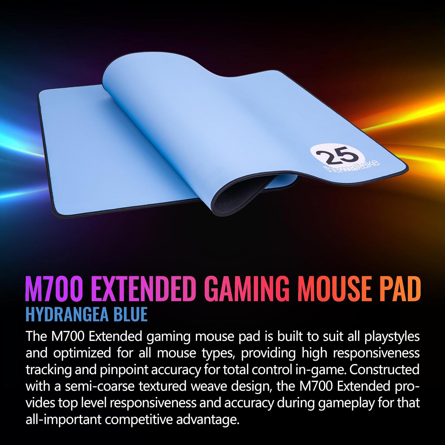 Thermaltake M700 Extend Gaming Mouse Pad, 900mm x 400mm, Hydrangea Blue, GMP-TTP-HABSEC-01