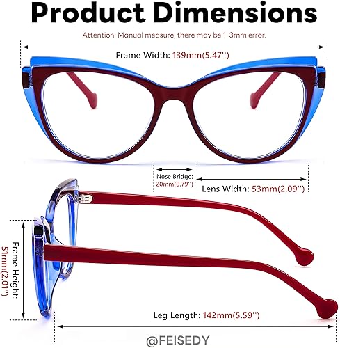 Miniatura 6 de FEISEDY Gafas de bloqueo de luz azul ojo de gato falso nerd transparente gafas de computadora TR marco de moda B0040