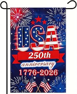 250 Anniversary USA Garden Flag - 250 Years of Freedom Double Sided 3-Ply American Patriotic Flags 1776-2026, UV Protection Fade Resistant 12x18 Inch Yard Flag Commemorative Merchandise for Outdoor Celebration