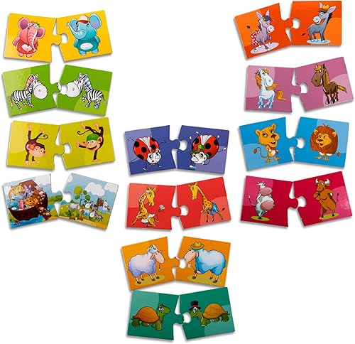 Miniatura 3 de Friends of Noah Animal Puzzle - Juego de memoria magnética del arca de Noé para niños educación bíblica. 28 azulejos divertidos, ideal para jugar en