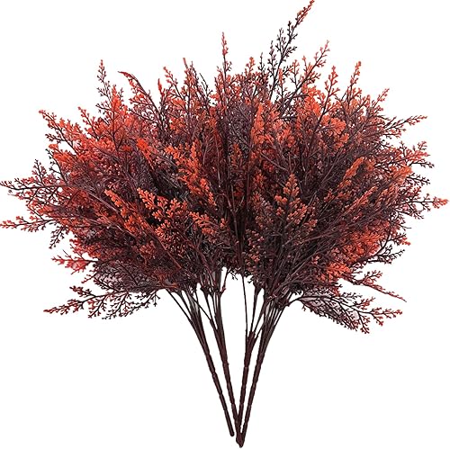 CATTREE Plantas de helecho artificiales, arbustos de helechos falsos, arbustos de plástico, hojas de Boston, follaje sintético para decoración de
