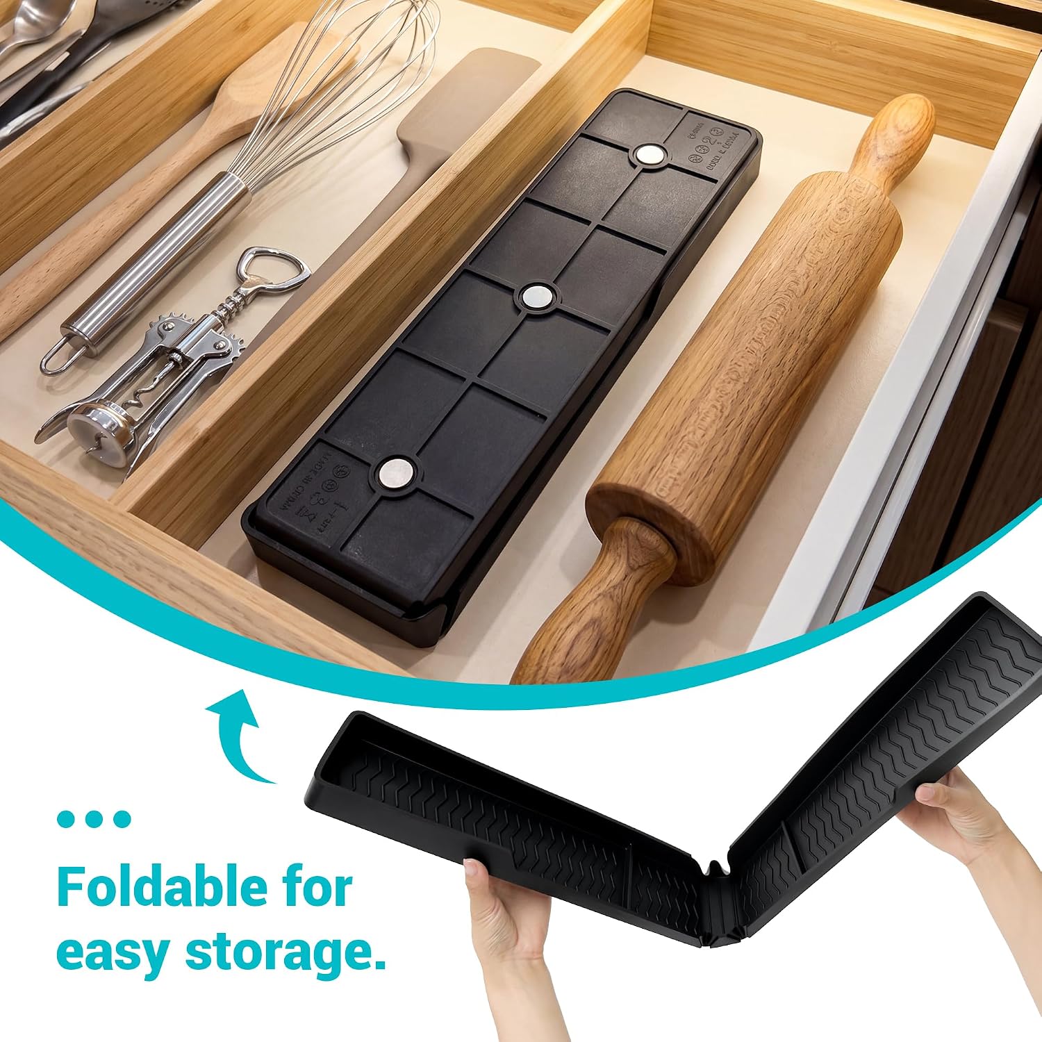 Silicone Over The Stove Shelf, 30 Inch Magnetic Stove Top Organizer - No Drill Space Saving Storage Rack for Spices & Kitchen Utensils, Perfect for Small Kitchen & Apartments （Black）