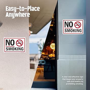 SmartSign No Smoking Sign with Symbol, 10 x 14 inch Screen Printed, 40 mil Laminated Rustproof Aluminum Metal for Indoor, Outdoor, Made in USA
