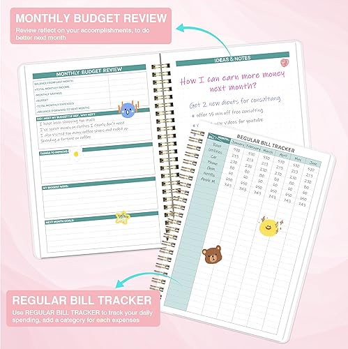 Miniatura 3 de Agenda de presupuesto  Libro de presupuesto con organizador de facturas y rastreador de gastos, 6.3 x 8.4 pulgadas, planificador de finanzas sin