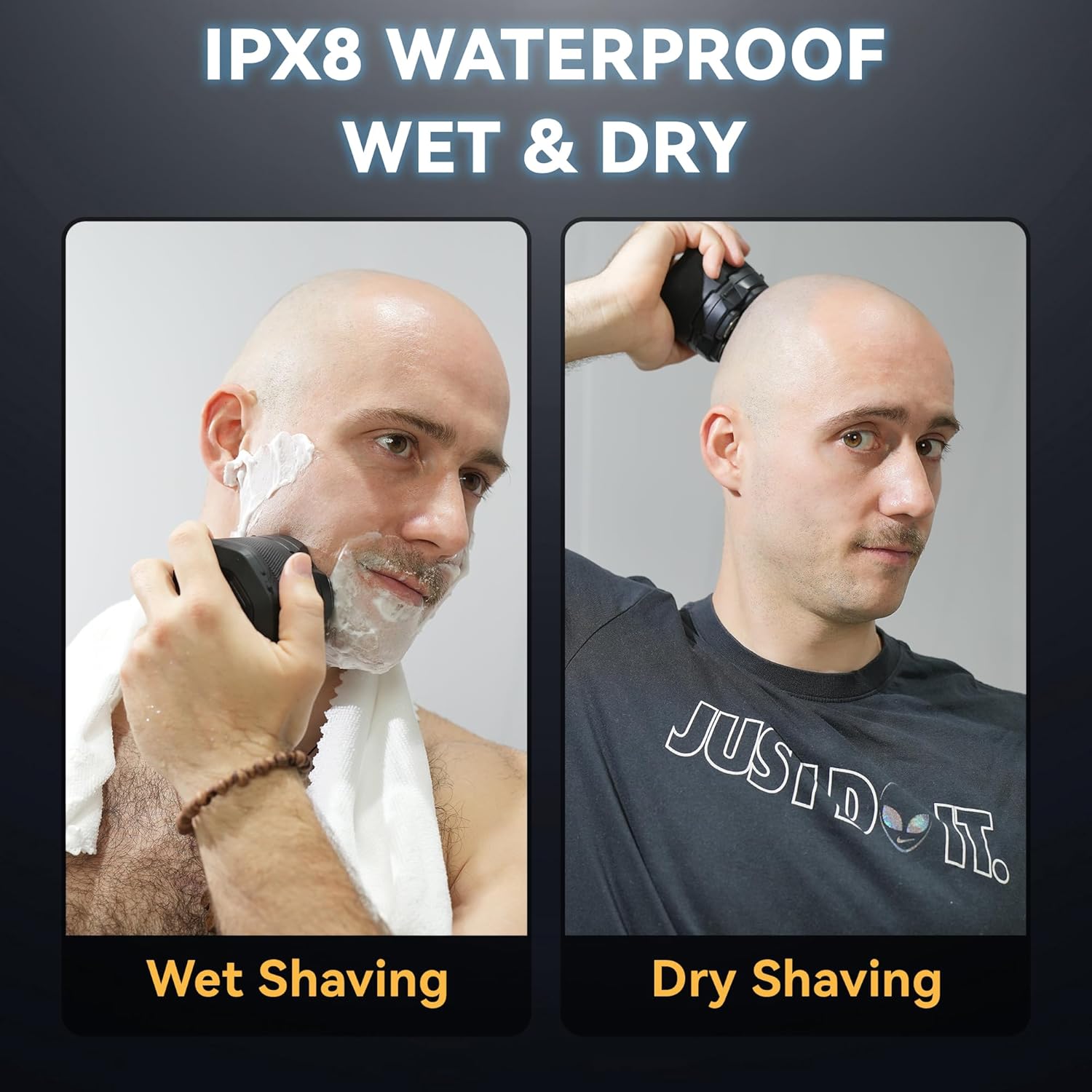 Head Shaver for Bald Men, 10,000 RPM High-Speed Electric Razor, Innovative 6D Magnetic Floating Heads, IPX8 Waterproof Wet/Dry Shaving Kit with LED Display & EVA Travel Case