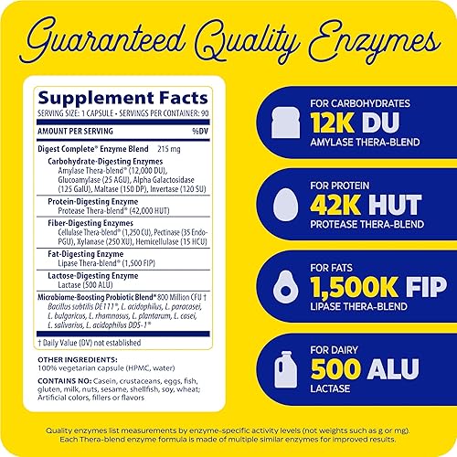 Miniatura 9 de Enzymedica Digest  probióticos apoyo enzimático para una digestión saludable y alivio de gases ocasionales hinchazón e indigestión 12 mil millones