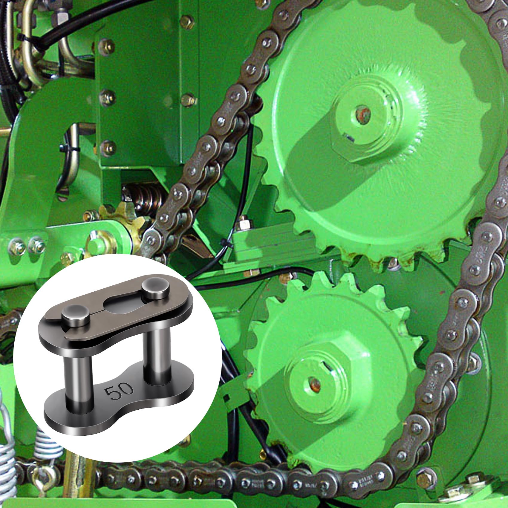 SmallCat 10 Stück #50 Rollenkettenverbindungsglieder, Karbonstahl, robuste industrielle Kettenglieder, Master-Verbindungsglied für Motorräder, Fahrräder, landwirtschaftliche Maschinen, Schneeräumer