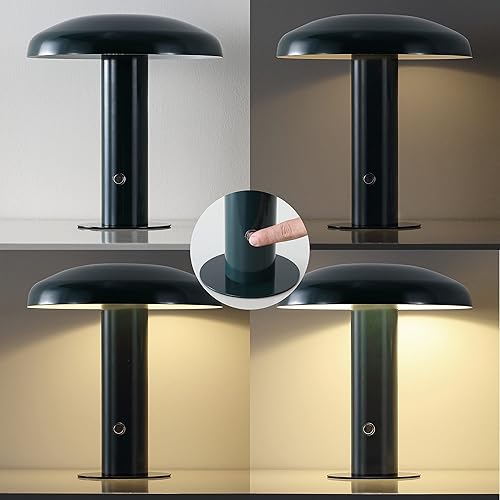 Vista 16 de JONATHAN Y JYL7114C Suillius - Lámpara de mesa LED integrada de hongos de 11 pulgadas, contemporánea, bohemia, recargable, inalámbrica, portátil