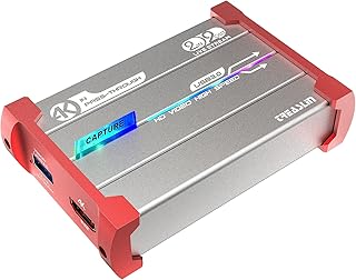 TreasLin 2 Input 2 Output Capture Card, Two Screen Capture 4K@30Hz HDMI Video Game USB3.1/3.0 Dual Inputs and Outputs Capture for Two Camera PS5 PS4 Xbox Wii u