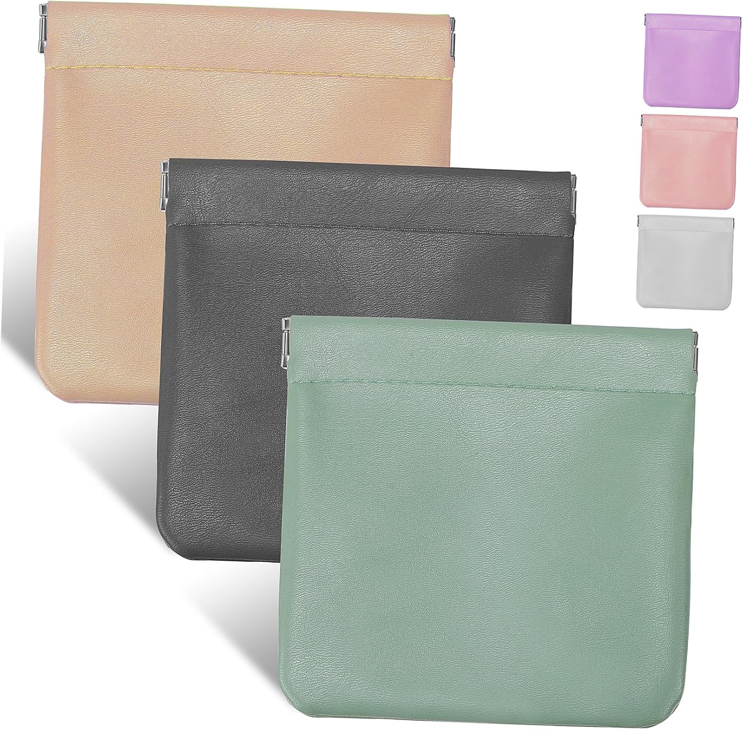 6 Pack PU Leather Earbud Storage Pouches for Travel