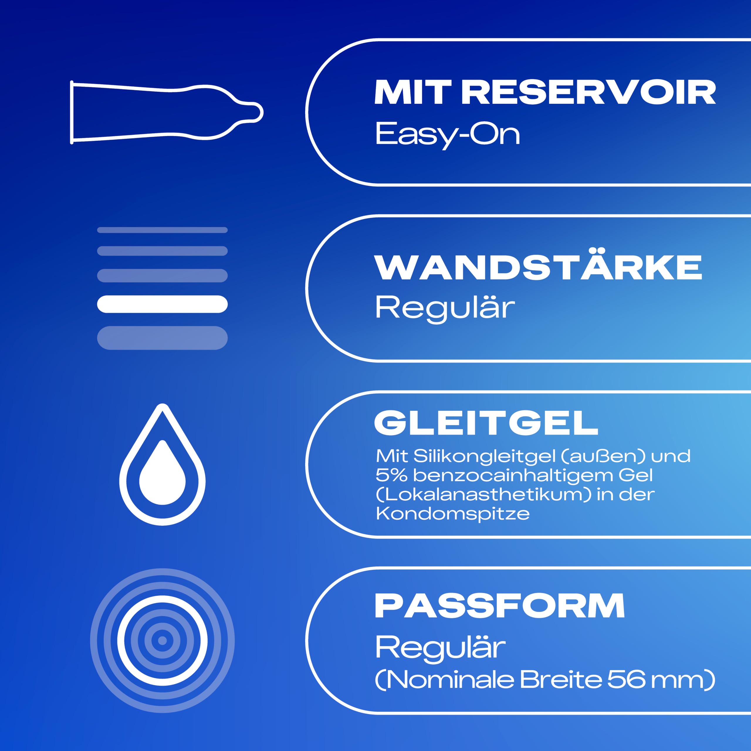 Durex Performa Kondome mit Benzocain, 40 Stück, verzögernd