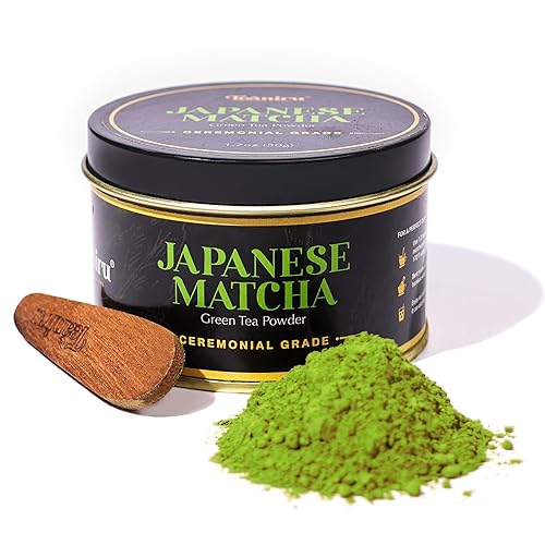 Teaniru, 1.76 oz (1.75 onzas)  Matcha japonés de grado ceremonial  Té verde en polvo  Auténtica cosecha japonesa  Para energía y concentración Tu