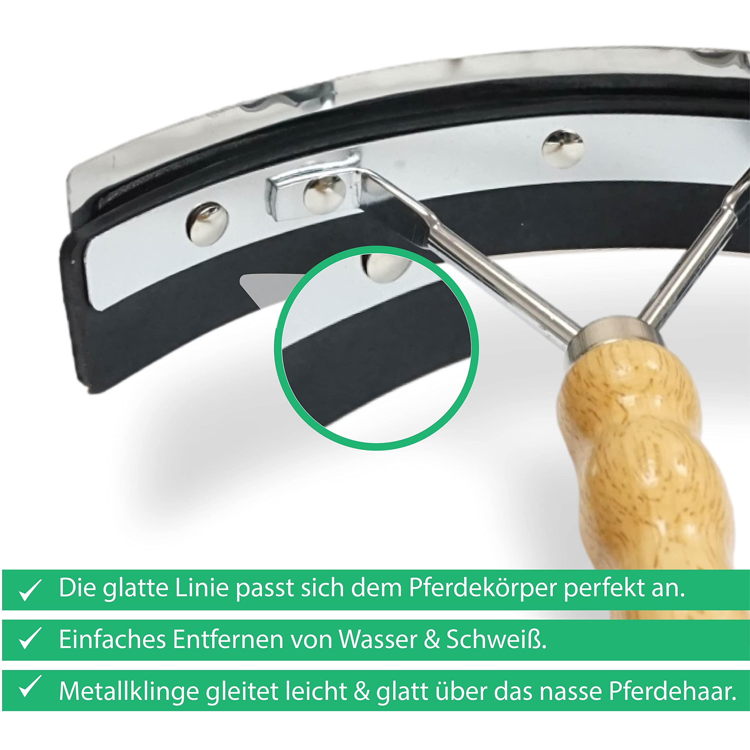 Pferdelinis Couteau à souder en Acier Inoxydable avec poignée en Bois pour Cheval et raclette 2 en 1