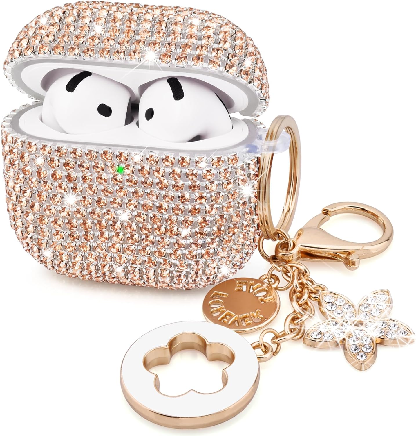 Sparkly Rhinestone AirPods 4 Case with Keychain