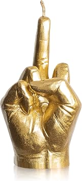 6sisc Middle Finger Scented Candle Gold Large Size Danish Pastel Room Decor Pine Aromatherapy Candle Long Lasting Natural Soy Wax Hand Gesture Fragrance Candlestick for Home Room Supplies 7.1 X 3.7