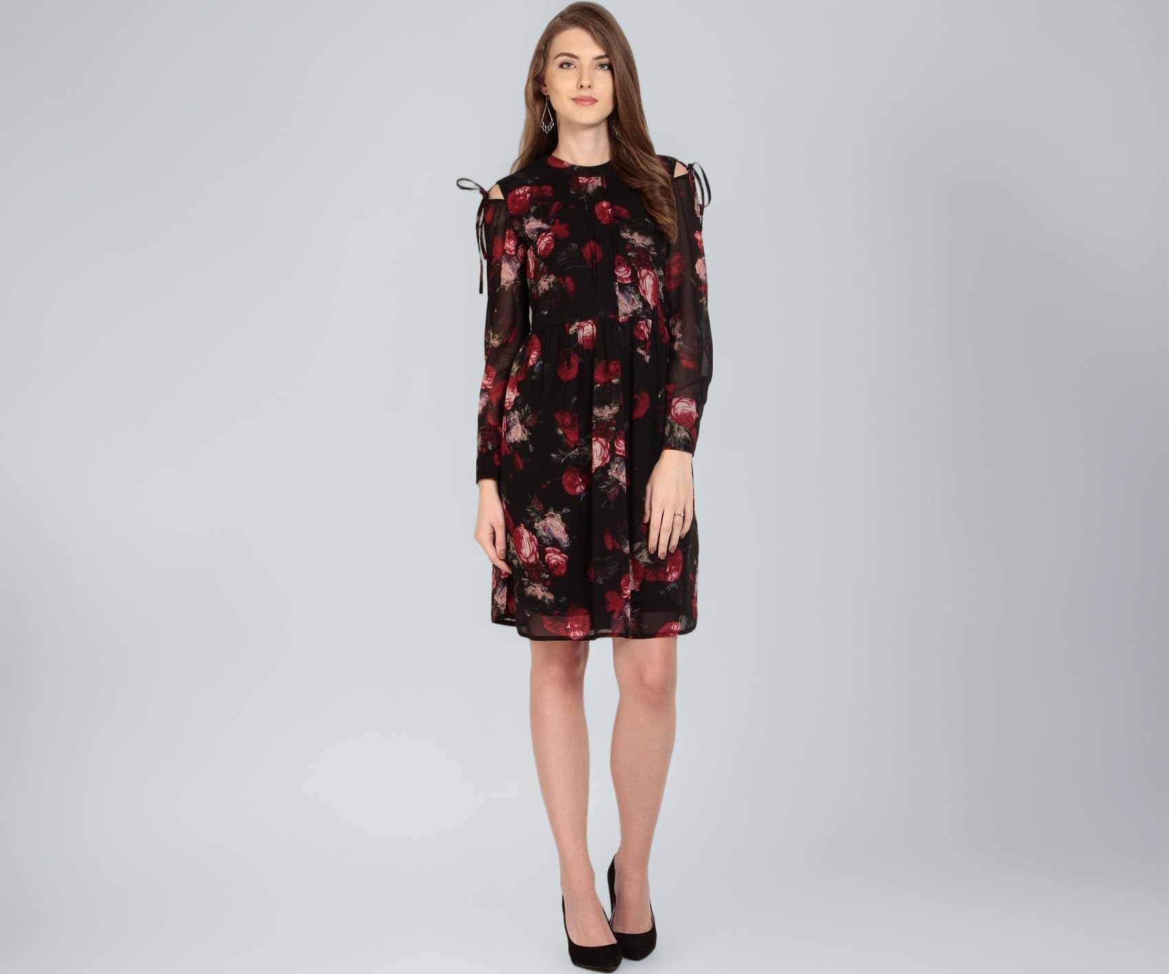 Women's Polyester A-Line Above The Knee Casual Dress