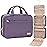 NISHEL Travel Toiletry Bag for women, Portable Hanging Organizer for Travel-Sized Shampoo, Conditioner, Brushes Set, Makeup Accessories, Medium Size, Purple