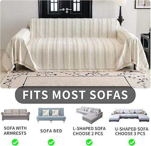 Miniatura 5 de HAOMAIJIA Funda de sofá antideslizante para sofá de 3 cojines, fundas lavables para sofá seccional para perros y mascotas, protector de muebles para