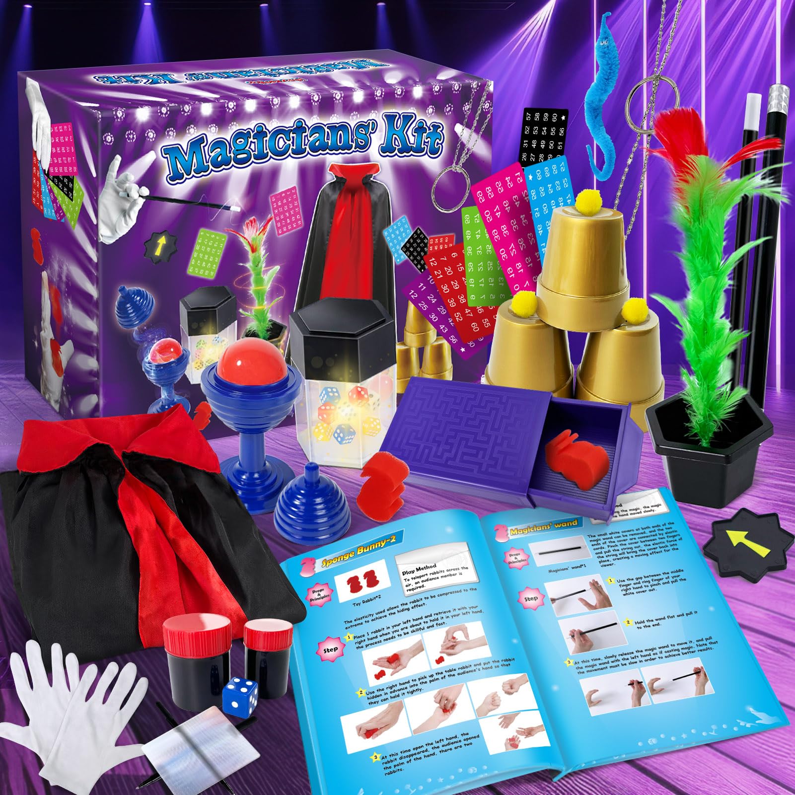 PATIFEED Giochi di Magia per Bambini dai 6 agli 8 Anni, Costume da Mago per Bambini dai 6 ai 7 8 9 10 11 12 Anni