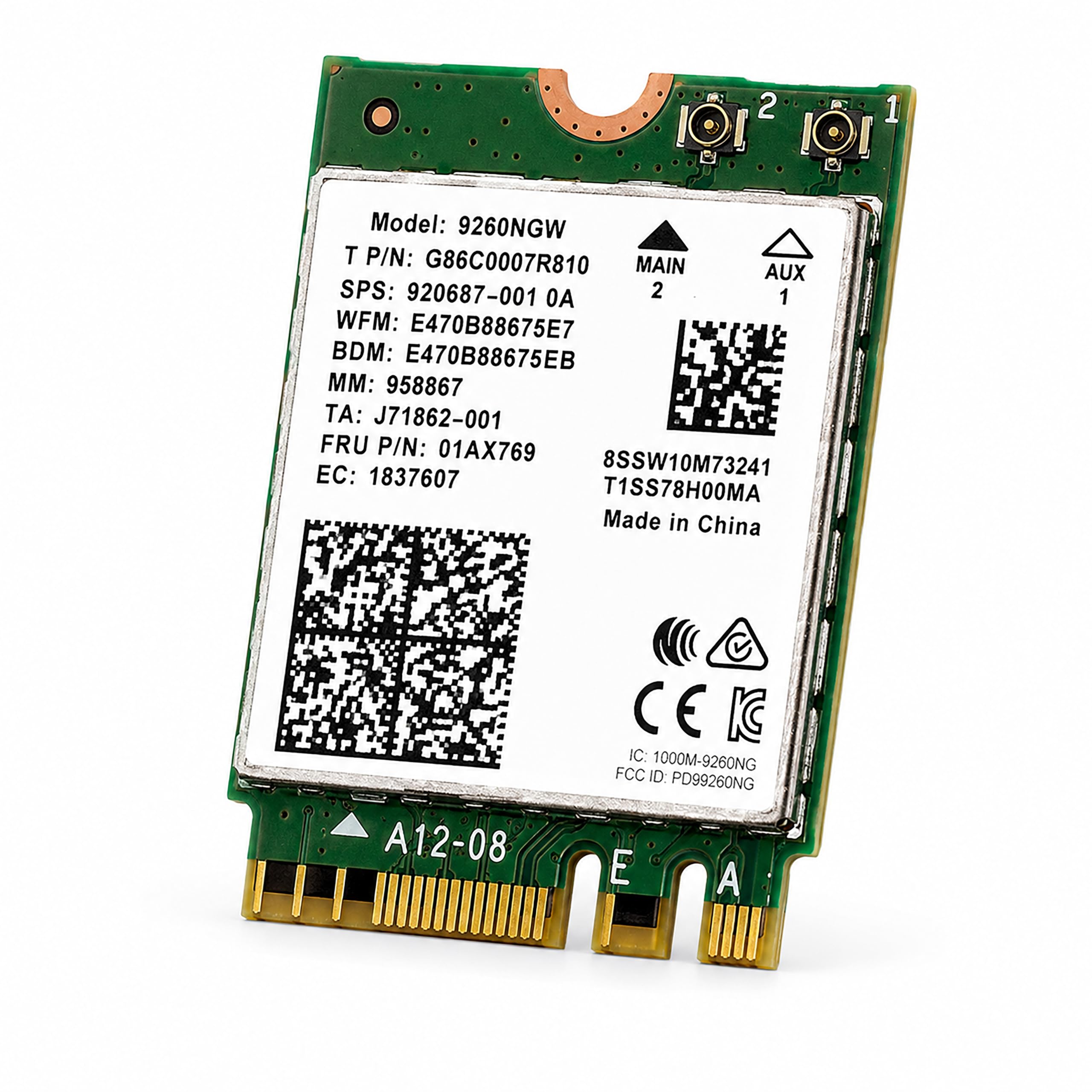 AC 9260 802.11ac M.2 Bluetooth 5.1 Legacy Network Card | WiFi 5 up to 1.73Gbps, MU-MIMO | Compatible with Intel, AMD, Linux & Windows 10/11 | 9260NGW WiFi Adapter