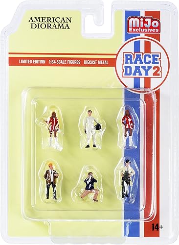 Race Day - Juego de figuras fundidas a presión de 2 pulgadas para modelos a escala 1/64 por American Diorama 76472, (AD76472)