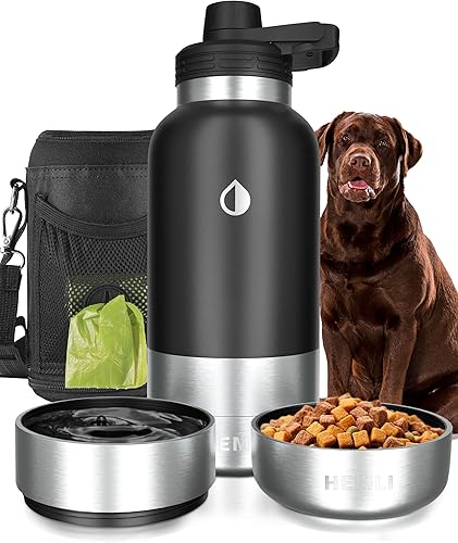 Miniatura 10 de Botella de agua para perros, botella de agua de viaje aislada para perros, dispensador de botellas de agua para mascotas de acero inoxidable,