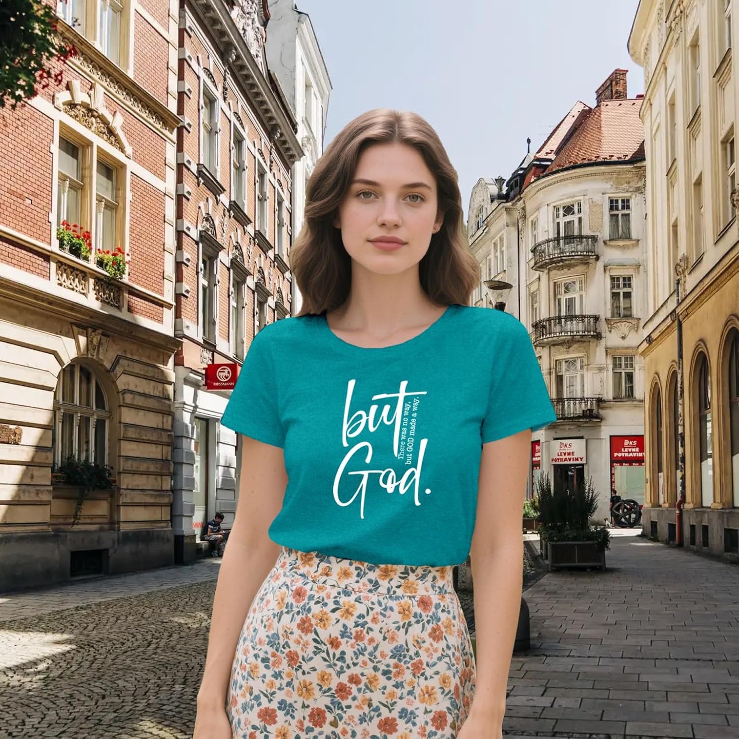 Christian Shirts for Women Jesus Faith Religious T-Shirts But God Tees - Image 3
