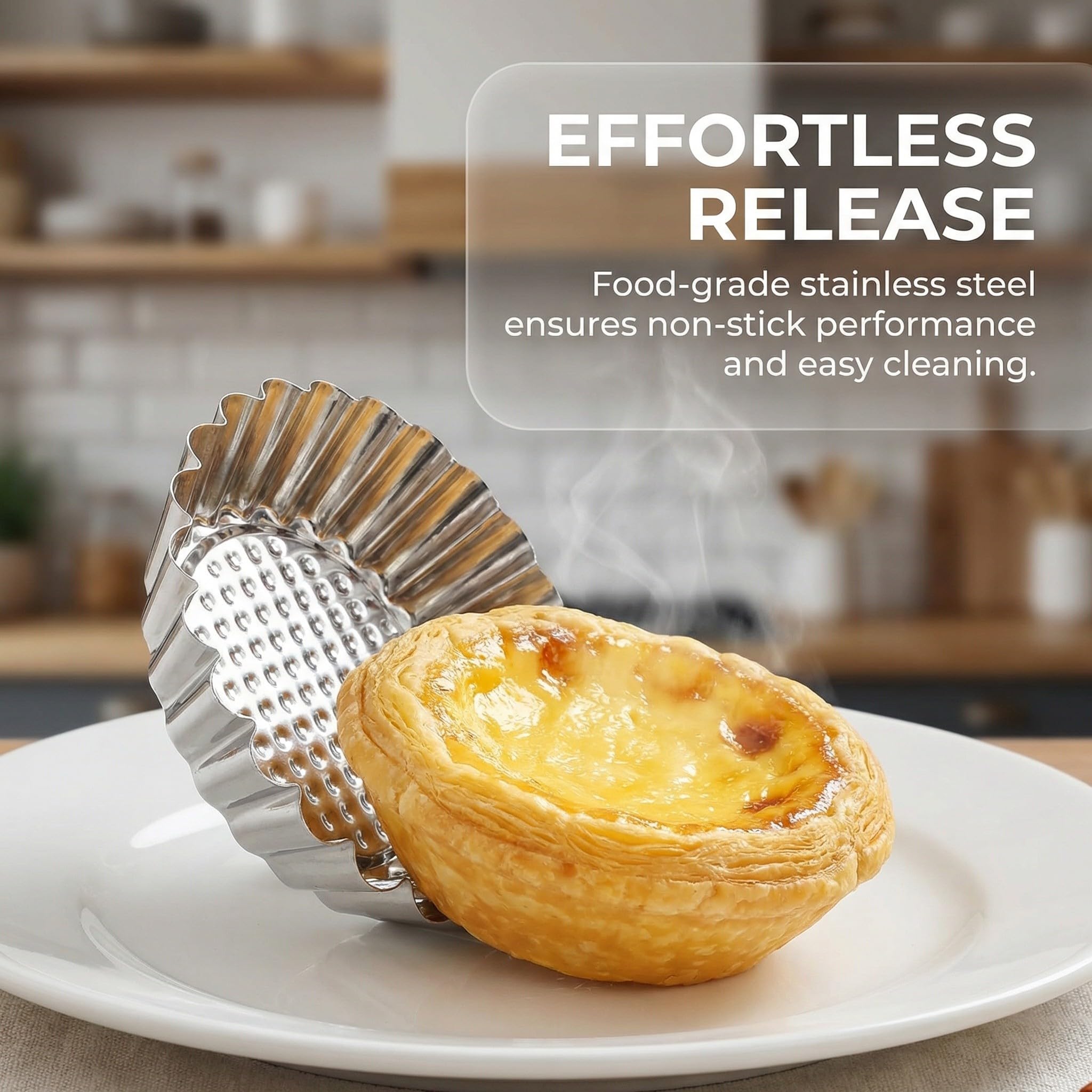 Moules à Tartelette en Acier Inoxydable 25pcs Antiadhésifs pour Pâtisserie Professionnelle, Mini Moules Polyvalents pour Cupcakes et Tartes