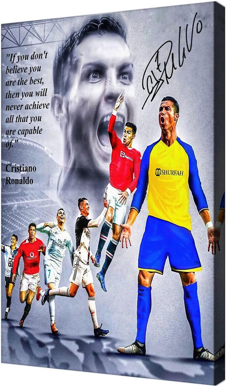 Framed Superstar And Cristiano Ronaldo Signed Poster For