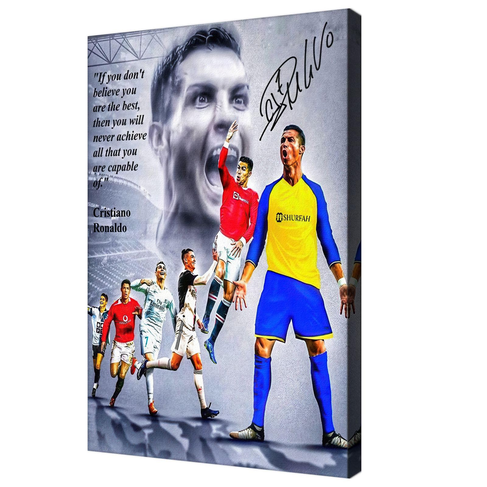 Framed Superstar  Cristiano Ronaldo Signed Poster-Various Sizes