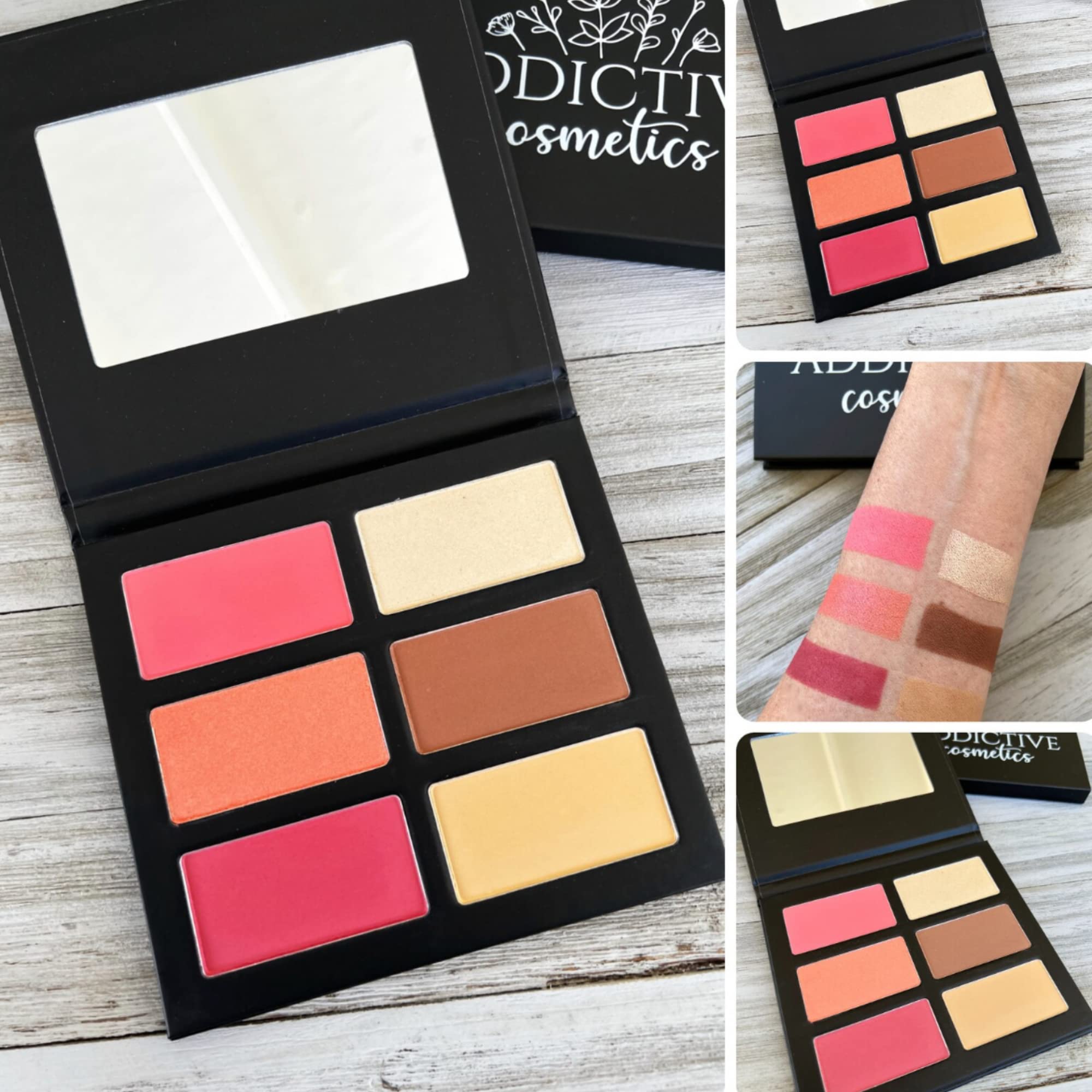 Addictive Cosmetics Year Round Blush, Contour and Highlight Palette- Premium Grade Ingredients- Great For Beginners- Ultra Blendable, Velvety Texture- Vegan and Cruelty Free