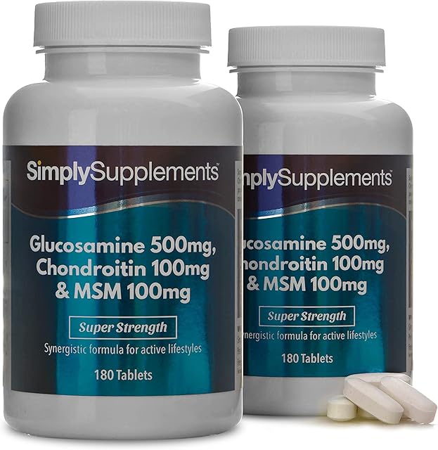 Glucosamine, Chondroitin & MSM | Comprehensive Formula to Support an Active Lifestyle | 2X 180 Tablets | Manufactured in The UK