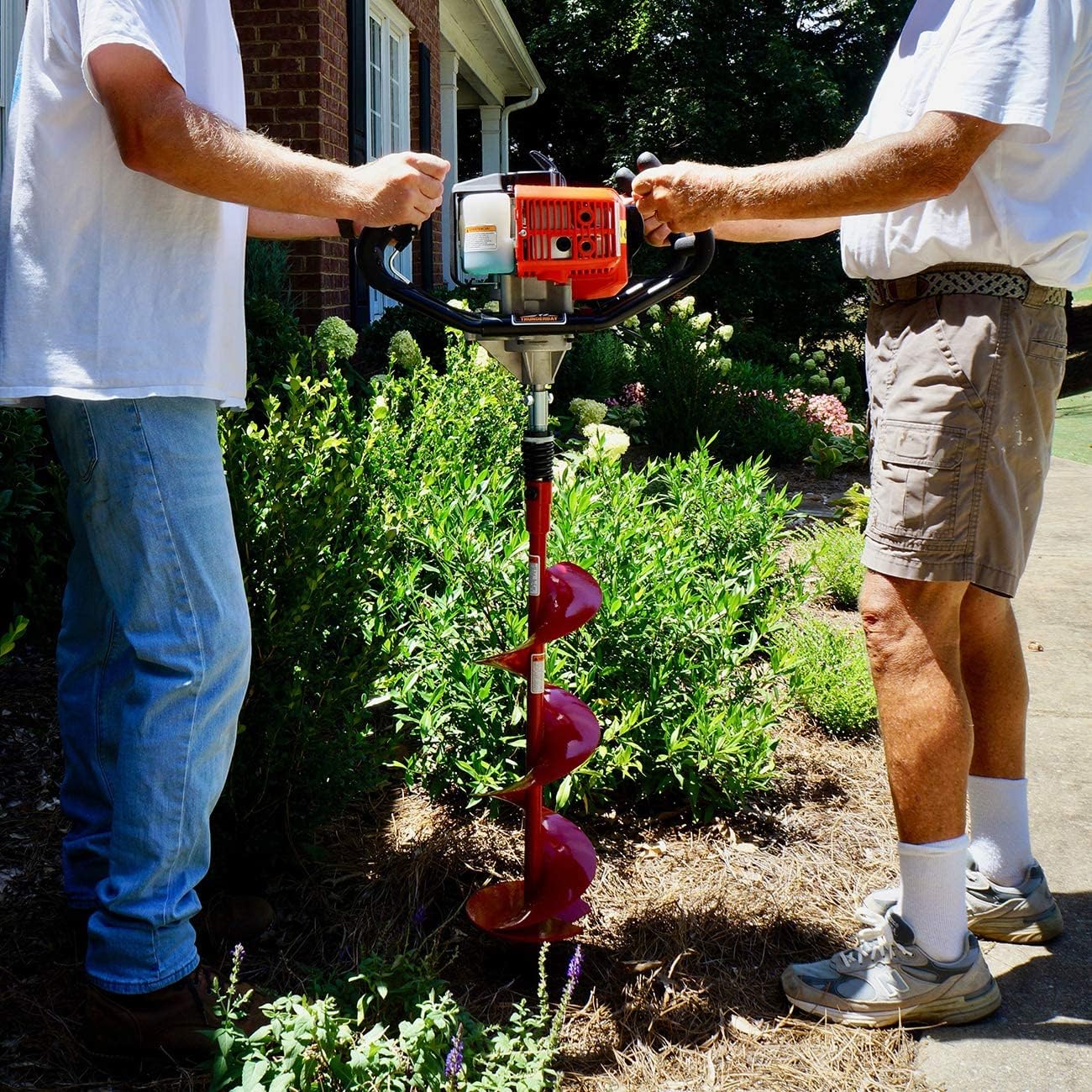 THUNDERBAY Partner Up 1 or 2 Man Earth Auger with 52cc, 2 Cycle Engine+ Extension : Patio, Lawn & Garden