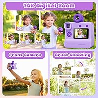 Vista 3 de Cámara para niños de impresión instantánea, regalos de Navidad y cumpleaños para niños y niñas de 5, 6, 7, 8, 9, 10 años, cámaras de video digitales