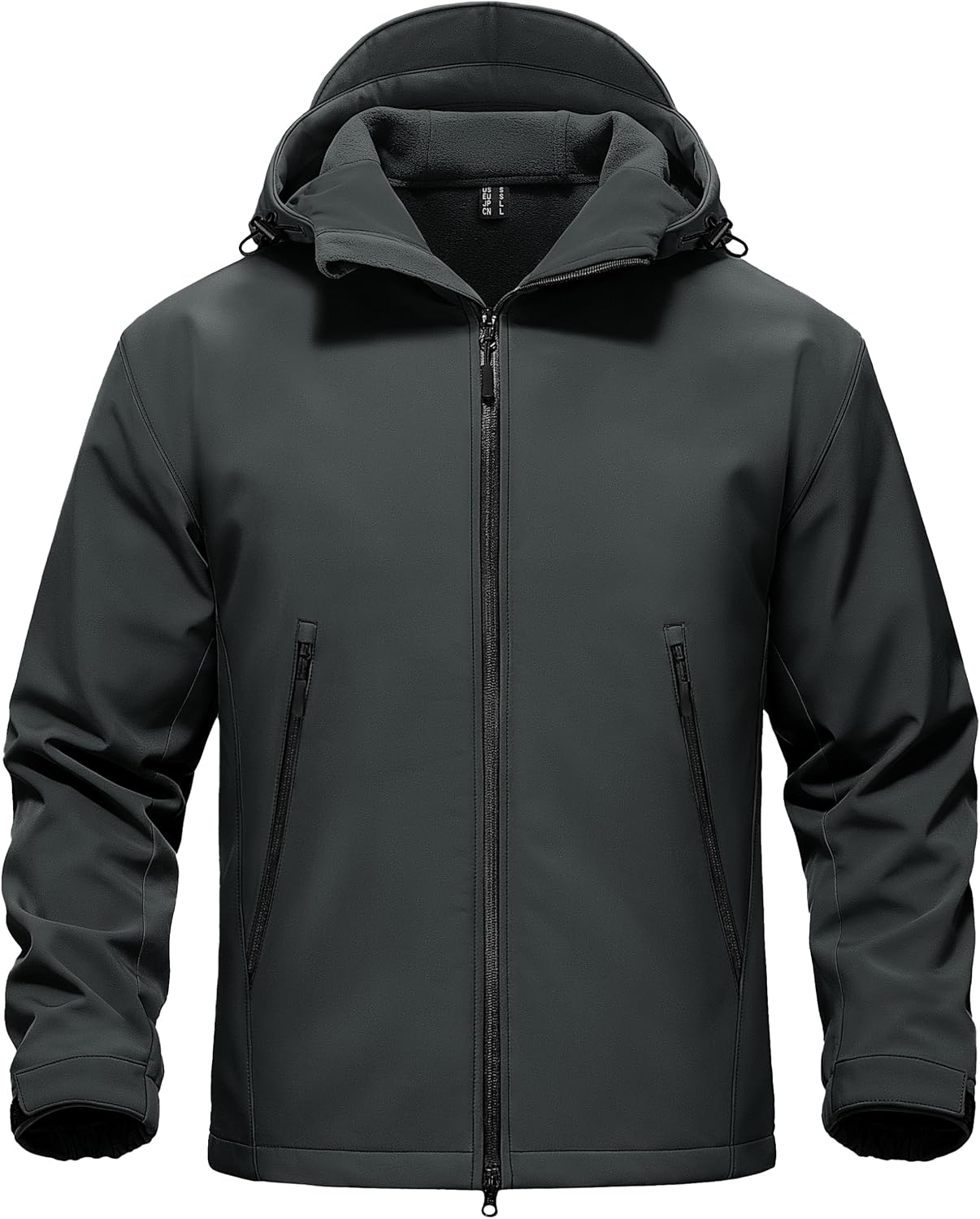 TACVASEN Men's Hooded Softshell Jacket Waterproof Fleece Lined Rain Jacket Lightweight Windbreaker Winter Coat Outdoor Hiking