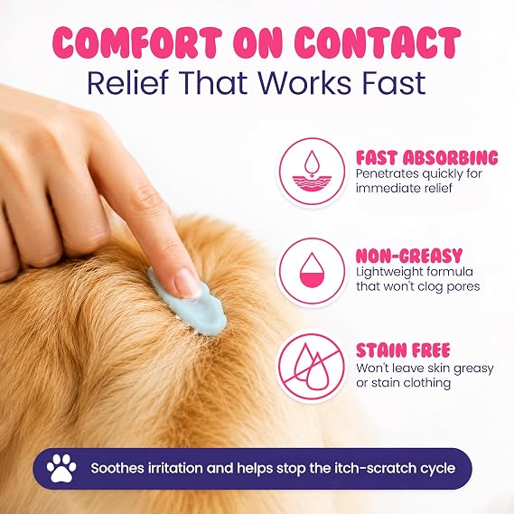 Jax N Daisy Dog Itching Skin Relief Lotion - 8 Oz | Essential Dog Lotion for Dry Itchy Skin | Made with Essential Oils & Natural Ingredients Aloe Vera, Lavender & Witch Hazel | Skin Soother