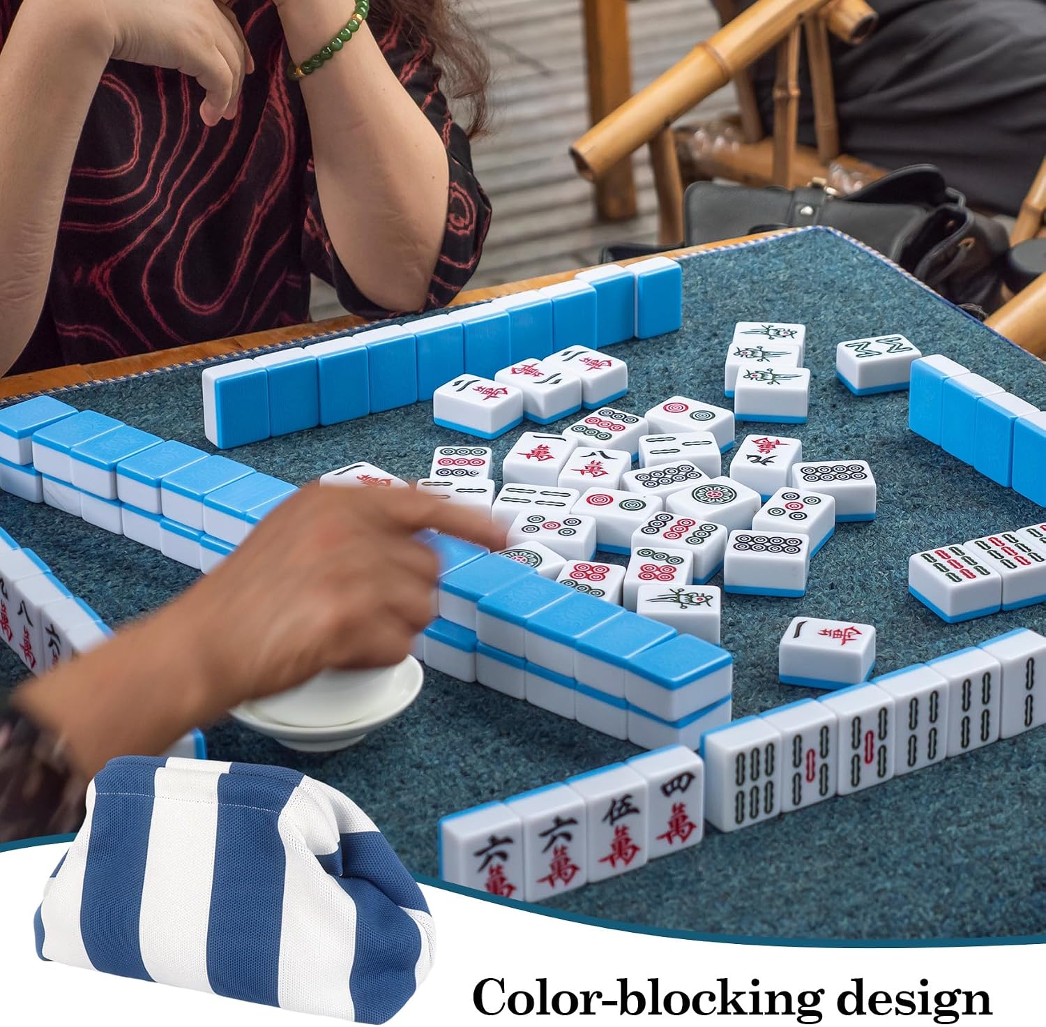 Klmnop Woven Striped Mahjong Tile Bag image 5